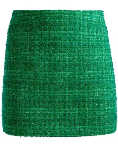 Alice + Olivia Riley Tweed Miniskirt - Green