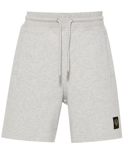 Belstaff Jersey-Shorts mit Logo-Patch - Grau