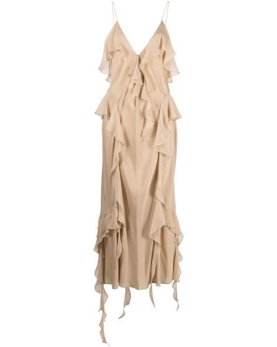 Khaite Maxi-jurk Met Ruches - Naturel