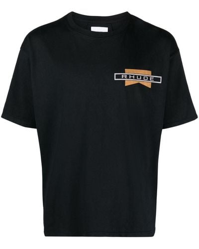 Rhude T-shirt Met Tekst - Zwart