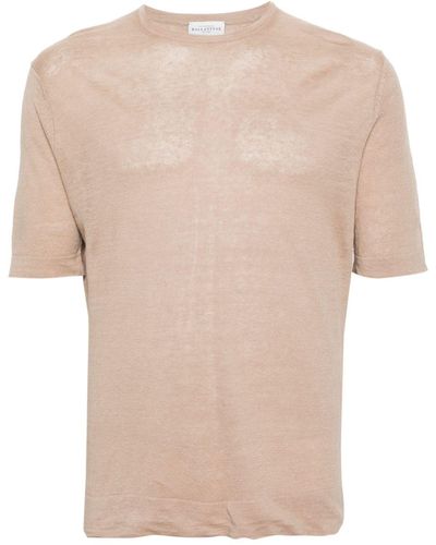 Ballantyne Fein gestricktes T-Shirt aus Leinen - Natur