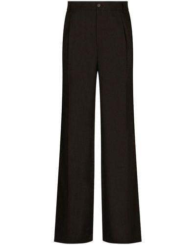 Dolce & Gabbana Pantalones anchos con pinzas - Negro