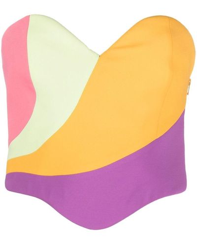 Moschino Haut bustier à design colour block - Violet