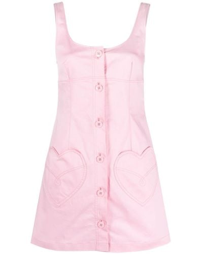 Moschino Jeans Heart-motif Stretch-cotton Midi Dress - Pink
