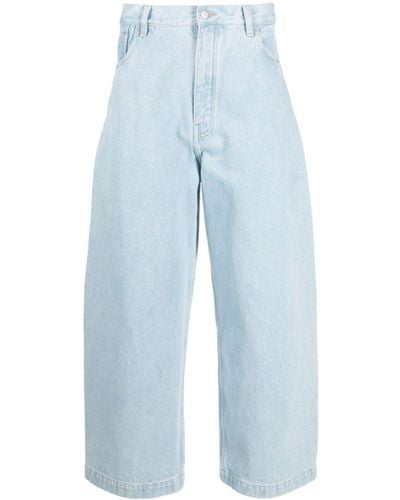 Studio Nicholson Cropped Wide-leg Jeans - Blue