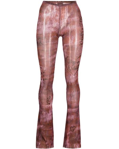Jean Paul Gaultier Pantaloni svasati semi trasparenti x KNWLS - Rosso