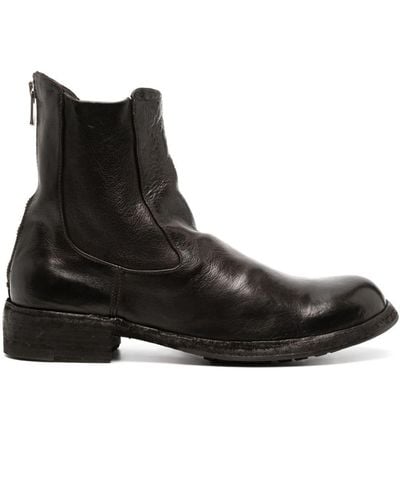 Officine Creative Round-toe Leather Boots - Black