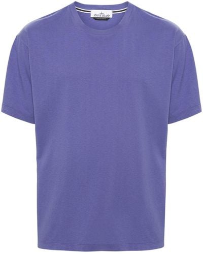 Stone Island Logo-print Cotton T-shirt - Blue