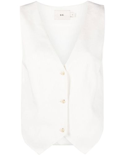 Sir. The Label Clemence Buttoned Waistcoat - White