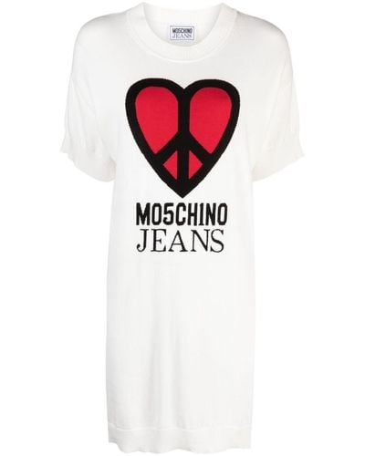Moschino Jeans Jurk Met Logo - Wit