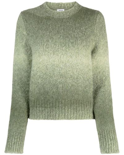 Aspesi Gradient-effect Brushed Sweater - Green