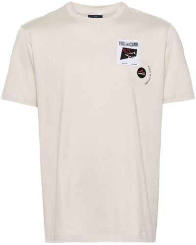Paul & Shark T-Shirt mit Logo-Patch - Weiß