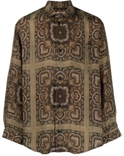 Nanushka Overhemd Met Paisley-print - Bruin