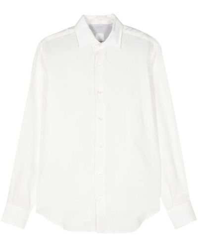 Eleventy Long-sleeve Linen Shirt - White