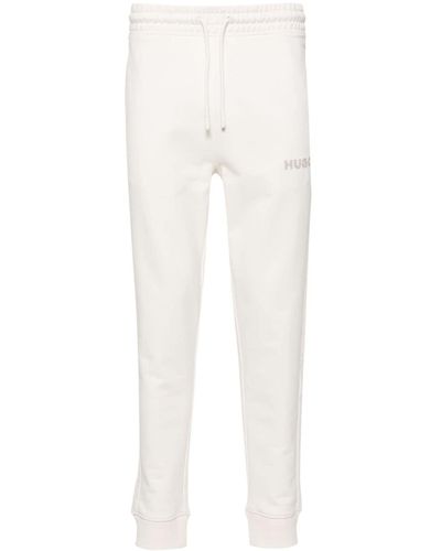 HUGO Pantaloni sportivi con ricamo - Bianco