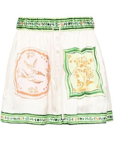 ALÉMAIS Porcelain Silk Shorts - Green
