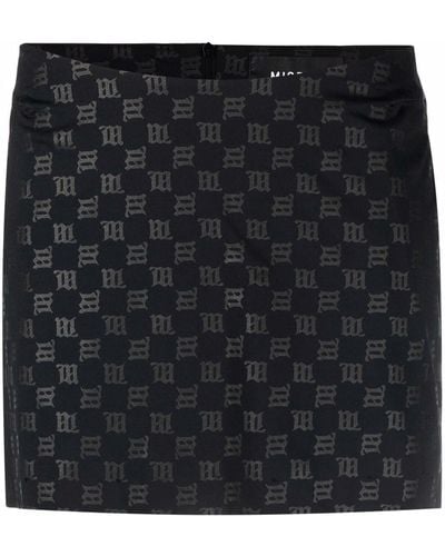 MISBHV Lara Monogram Mini Skirt - Black