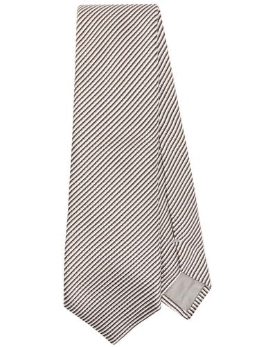 Giorgio Armani Gestreifte Krawatte aus Satin - Grau