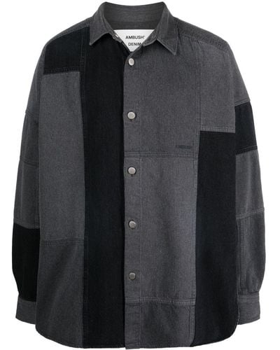 Ambush Camisa vaquera con diseño patchwork - Negro