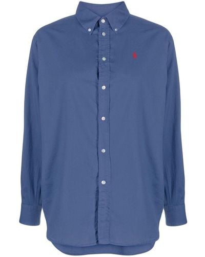 Polo Ralph Lauren Chemise en coton à motif Polo Pony brodé - Bleu