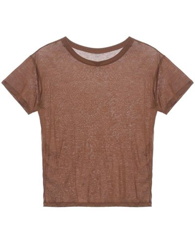 Baserange T-Shirt mit rundem Ausschnitt - Braun