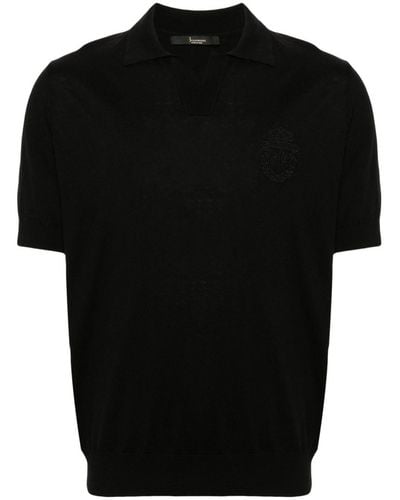 Billionaire Logo-embroidered Polo Shirt - Black