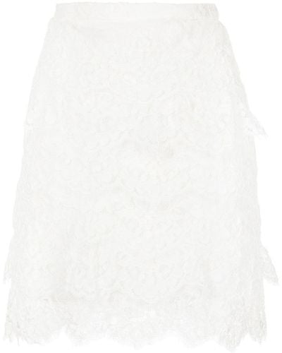 Ermanno Scervino Tiered Lace Skirt - White
