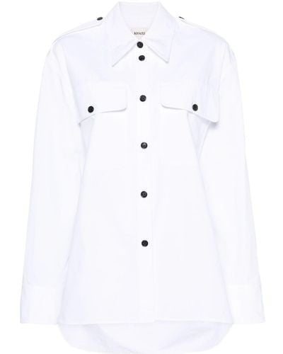 Khaite Button-up Cotton Overshirt - White