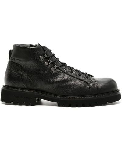 Casadei Cervo Lace-up Leather Boots - Black