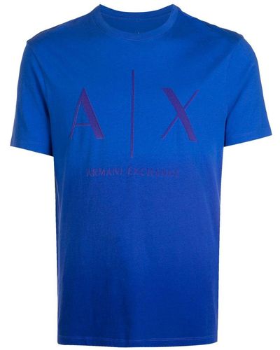 Armani Exchange T-shirt Met Logoprint - Blauw
