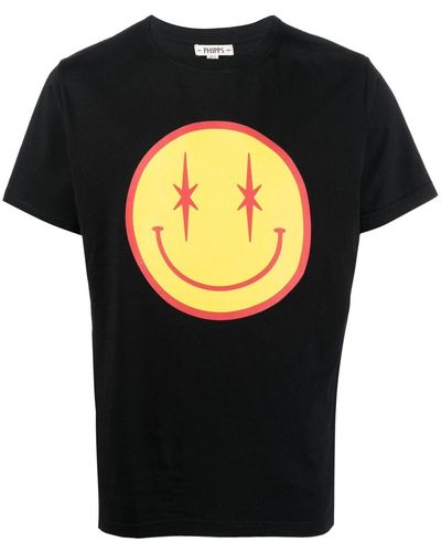 Phipps T-Shirt mit Smiley-Print - Schwarz