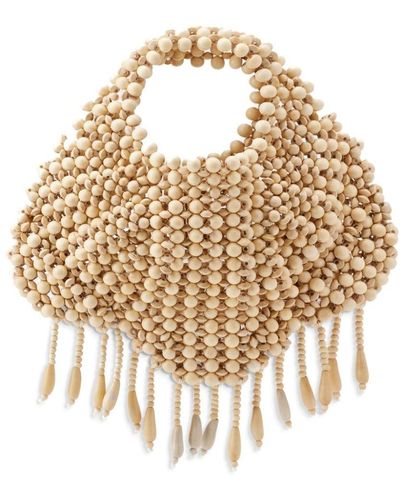 Aranaz Bead-embellished Tote Bag - Metallic