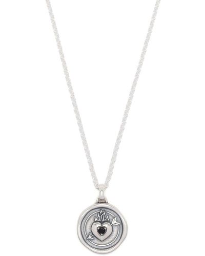 Dower & Hall Collar con colgante de corazón - Blanco