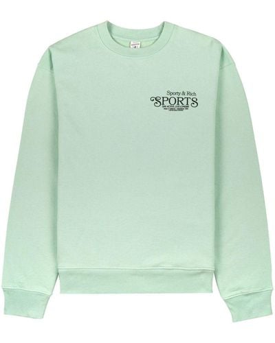 Sporty & Rich Sweater Met Logoprint - Groen