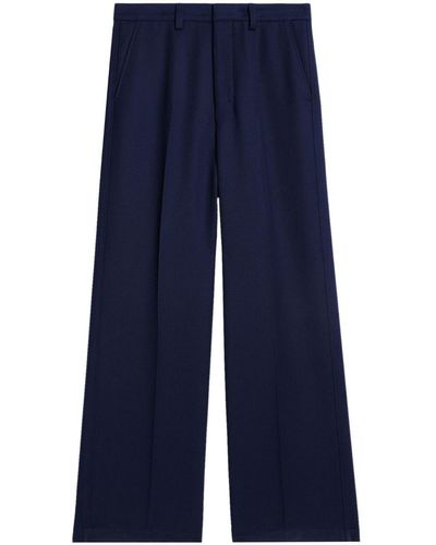 Ami Paris Tailored-cut Virgin Wool Trousers - Blue