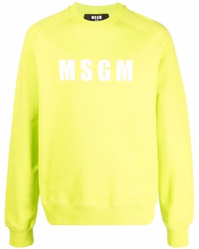 MSGM Sweater Met Logoprint - Geel