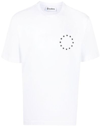 Etudes Studio Wonder T-Shirt mit Europa-Print - Weiß