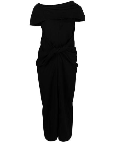 Ambush Asymmetrische Midi-jurk - Zwart