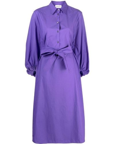 P.A.R.O.S.H. Tie-waist Shirt Dress - Purple