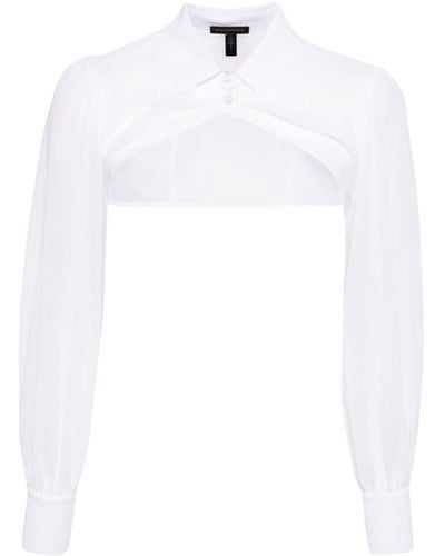Kiki de Montparnasse Cropped Cotton Shirt - White