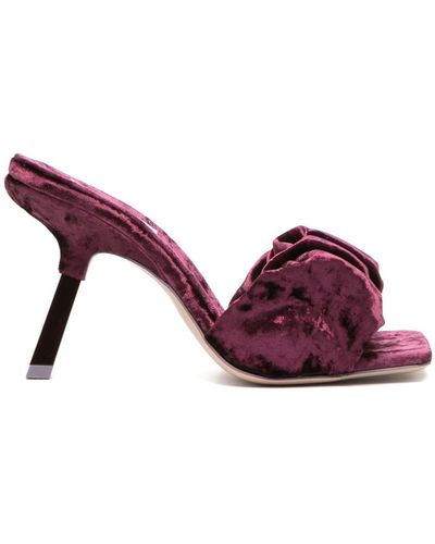 Sebastian Milano Cher 95mm Velvet-effect Mules - Purple