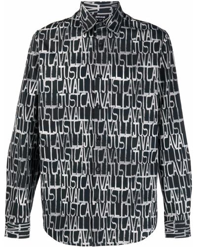 Just Cavalli Overhemd Met Logoprint - Zwart