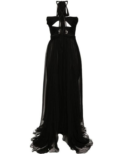 MANURI Nuage Sheer Maxi Dress - Black