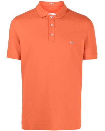 Fay Logo-embroidered Polo Shirt - Orange
