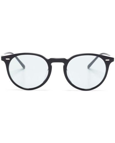 Oliver Peoples Brille mit rundem Gestell - Schwarz