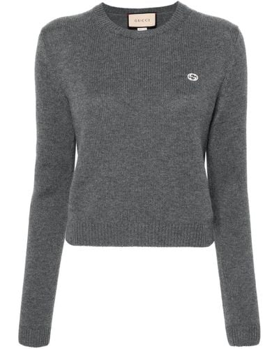 Gucci gg Cashmere Sweater - Women's - Wool/cashmere - Grey