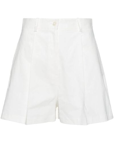 Pinko Klassische Shorts mit hohem Bund - Weiß
