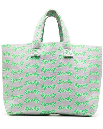 Natasha Zinko All-over Lucky-print Tote Bag - Green