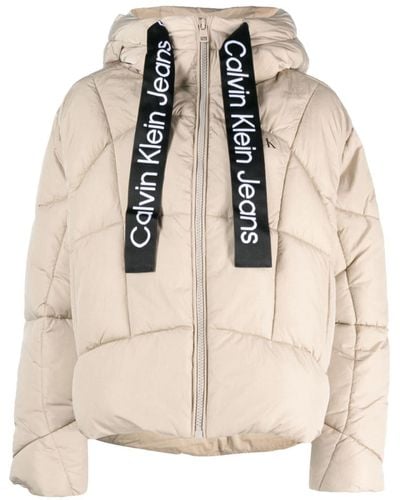 Calvin Klein ドローストリング パデッドジャケット - ナチュラル
