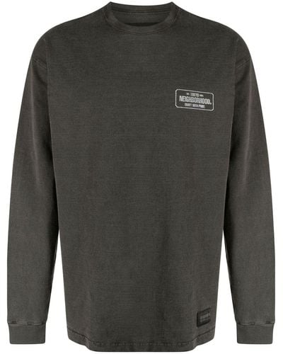 Neighborhood Graphic-print Cotton Sweatshirt - Gray